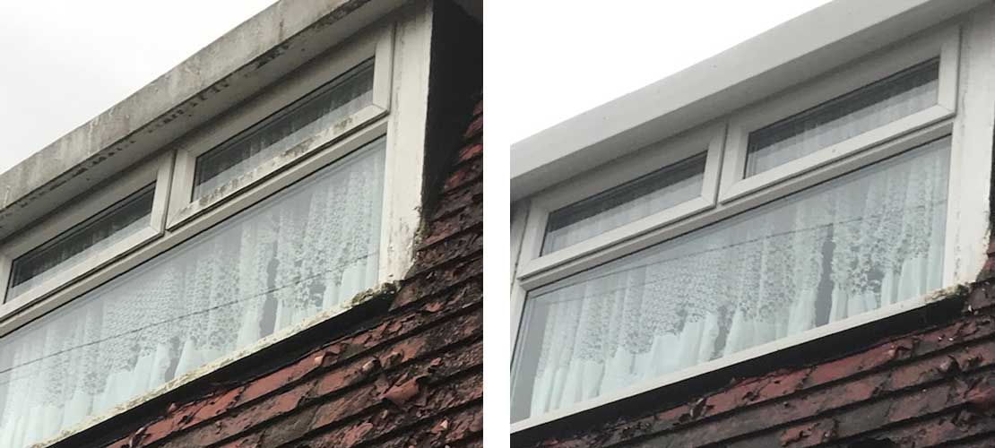 Sill and frame cleaning - Before and After
